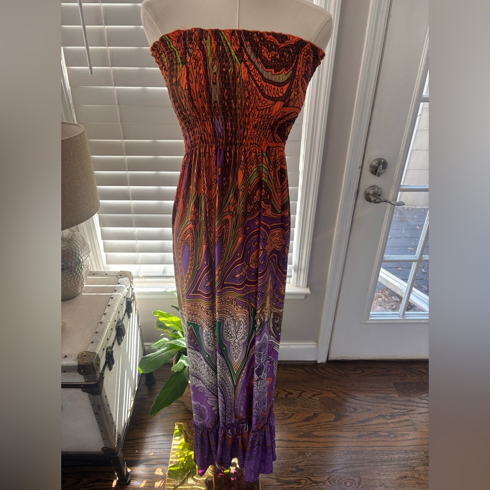Strapless Multi-color Sundress